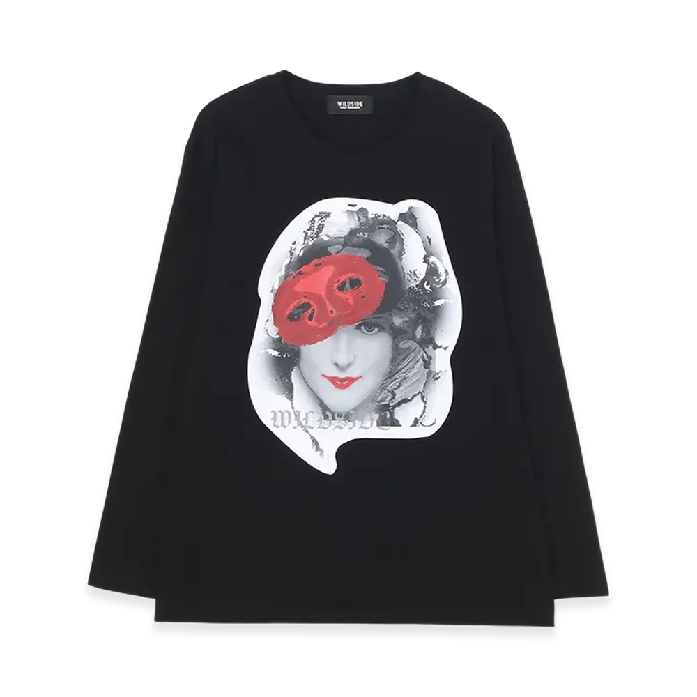 WILDSIDE YOHJI YAMAMOTO Portrait Black T-shirt (Masquer) "Black"