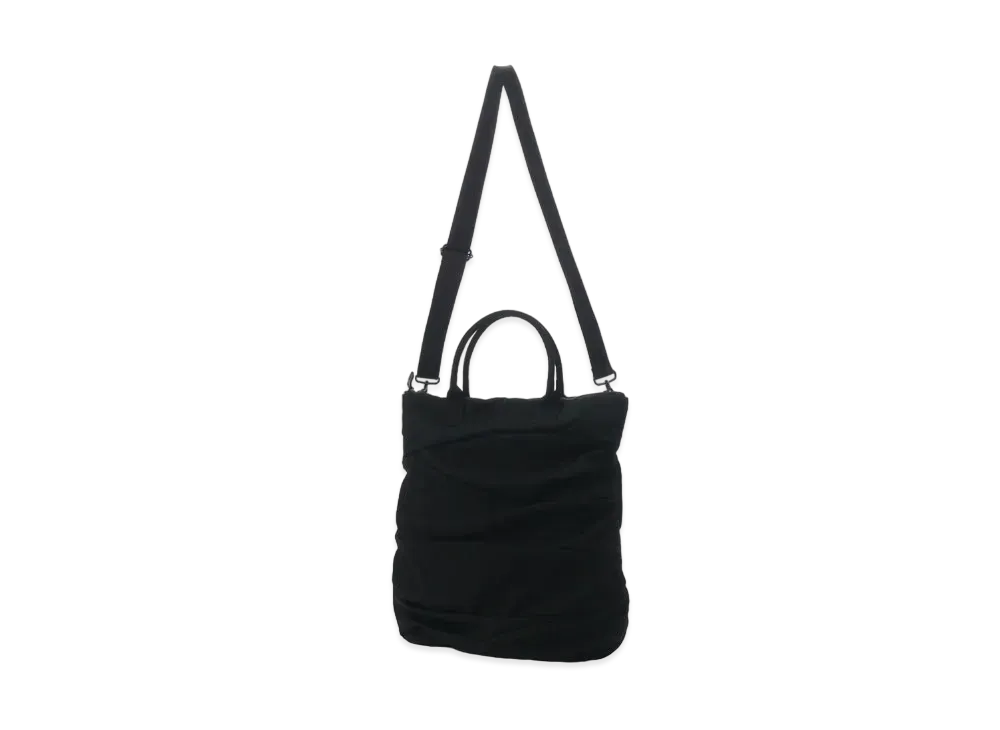Yohji Yamamoto Y's WOOL GABARDINE PANELED DRAPE BAG "Black"