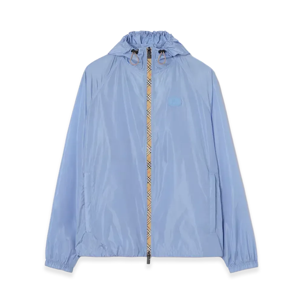 Burberry Checker Tape Nylon Hooded Jacket "Cornflower Blue"