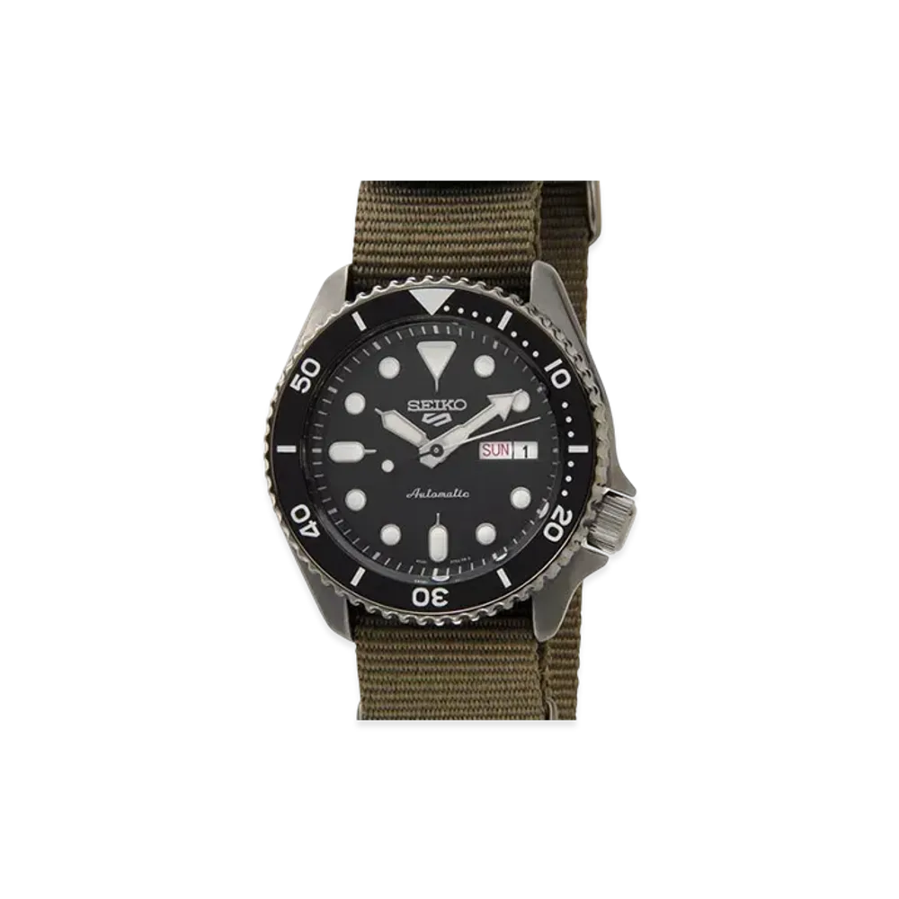SEIKO Five Navy Rubber Belt Automatic Watch "Black"