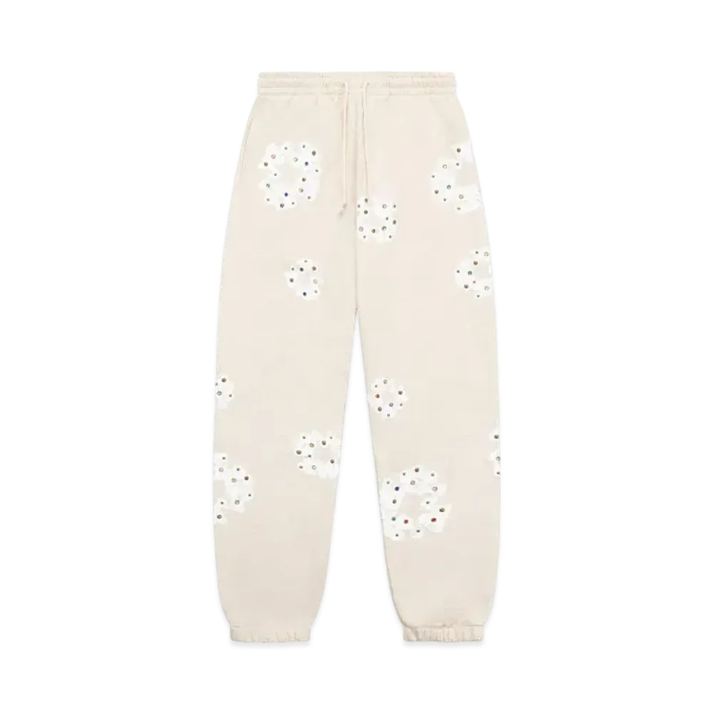DENIM TEARS Rhinestone Cotton Wreath Sweatpants "Oatmeal"