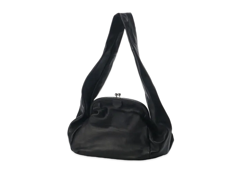 Yohji Yamamoto Y's SEMI GLOSS SOFT LEATHER CLASP SOFT TOTE BAG "Black"