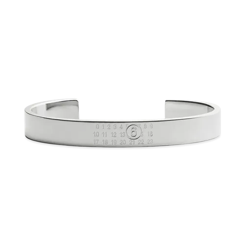 MM6 Maison Margiela Numeric Minimal Signature Cuff Bracelet "Silver"