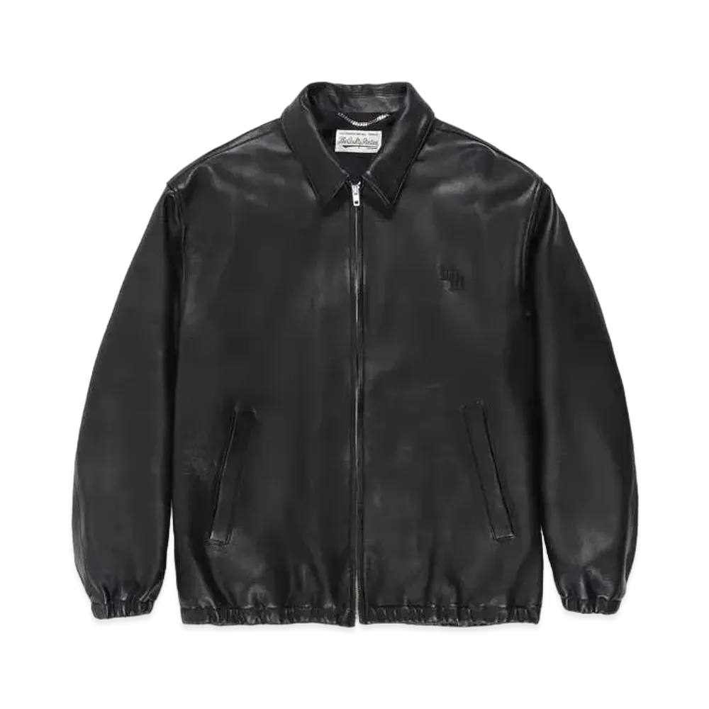 WACKO MARIA Leather Bomber Jacket "Black"