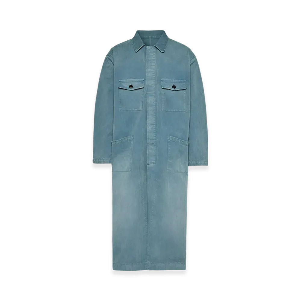 Maison Margiela Men's Herringbone Trench Coat "Blue"
