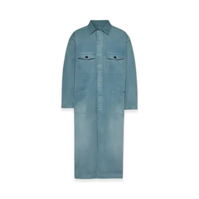 Maison Margiela Men's Herringbone Trench Coat "Blue"