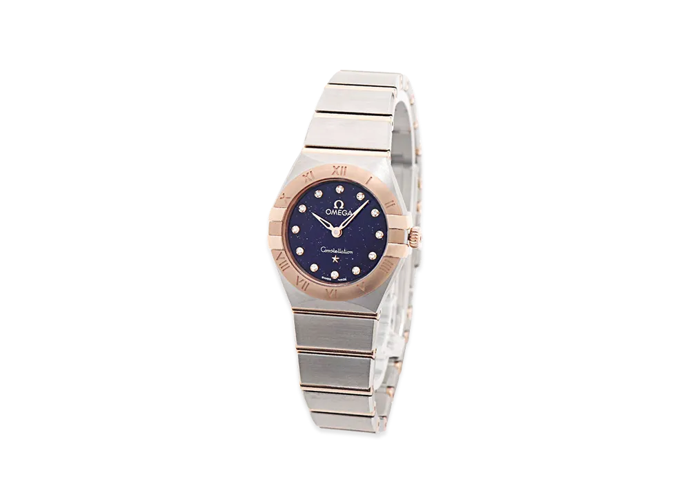 OMEGA Women's Constellation Quartz Diamond 12P 25mm "Silver/Blue"