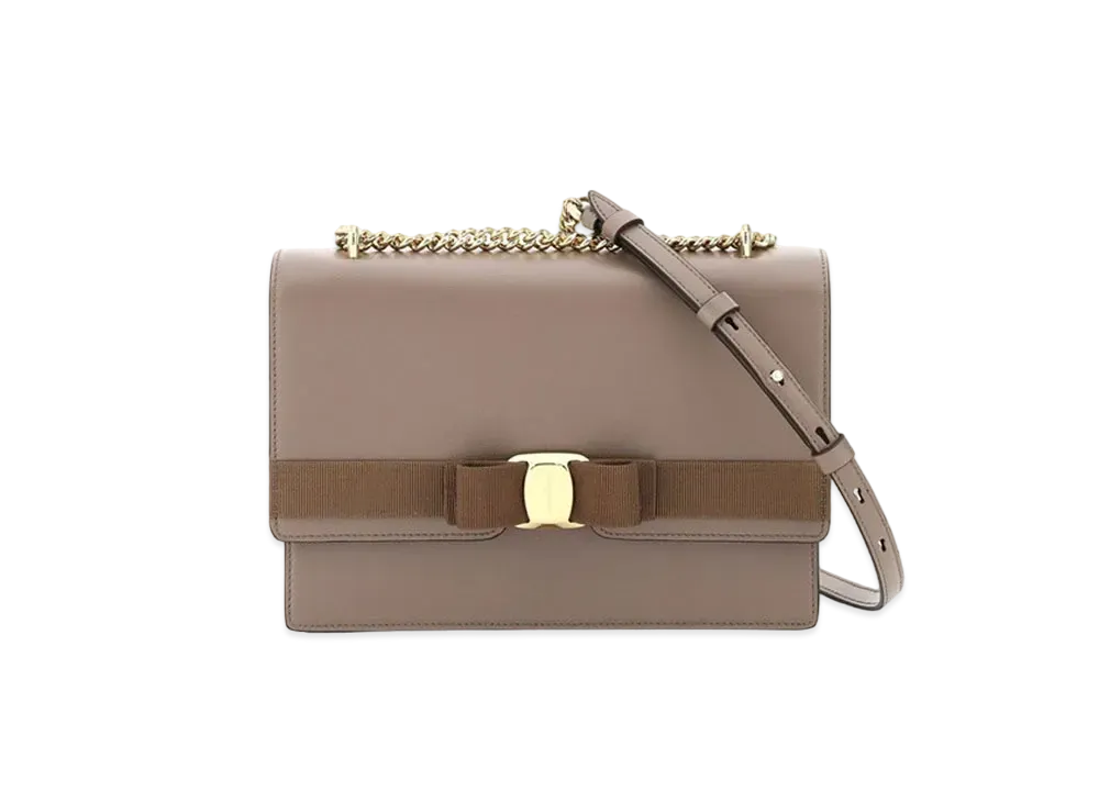 Salvatore Ferragamo Vara Bow Cross Body Bag (M) "Caraway Seed"