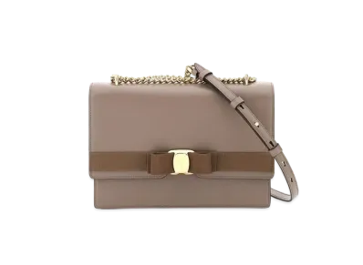 Salvatore Ferragamo Vara Bow Cross Body Bag (M) "Caraway Seed"