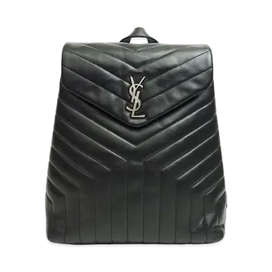 Saint Laurent Lulu Medium Quilting Back Pack "Black/Silver"