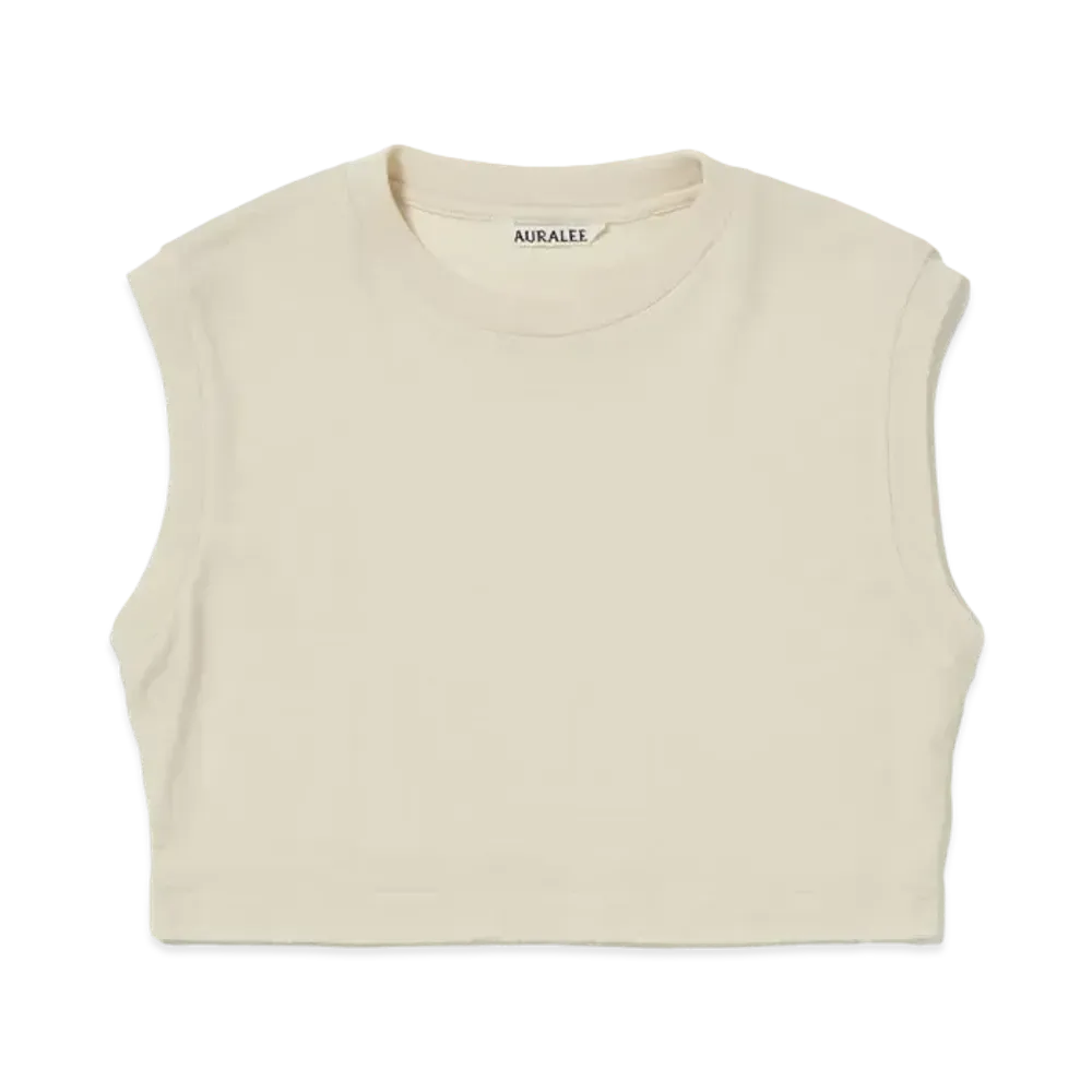 AURALEE Extra Fine Wool Jersey Short Sleeveless "Ivory"
