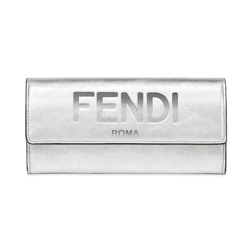 FENDI Continental Wallet Leather "Silver"