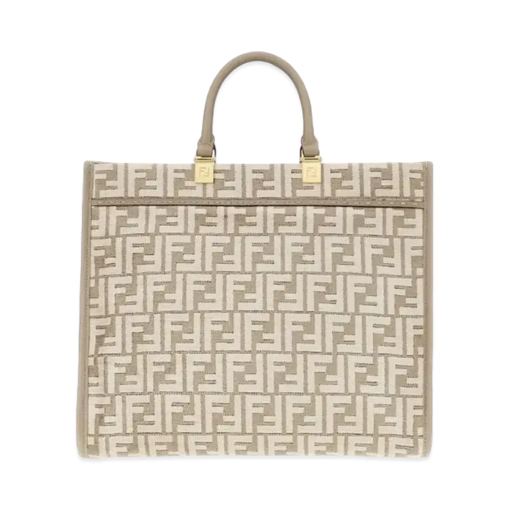 FENDI Sunshine Medium Tapestry Shopper Bag "Dub Gray"
