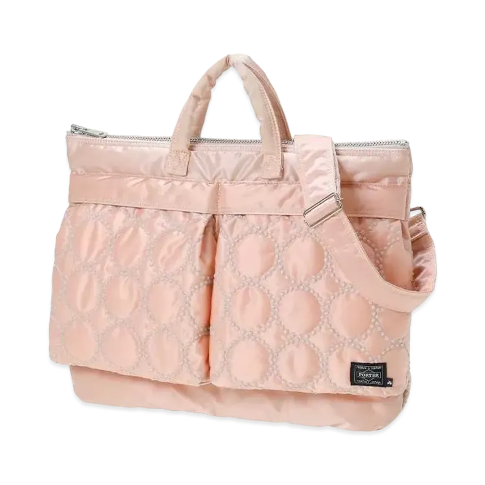 PORTER x mina perhonen 2Way Short Helmet Bag tambourine "Pink Beige"