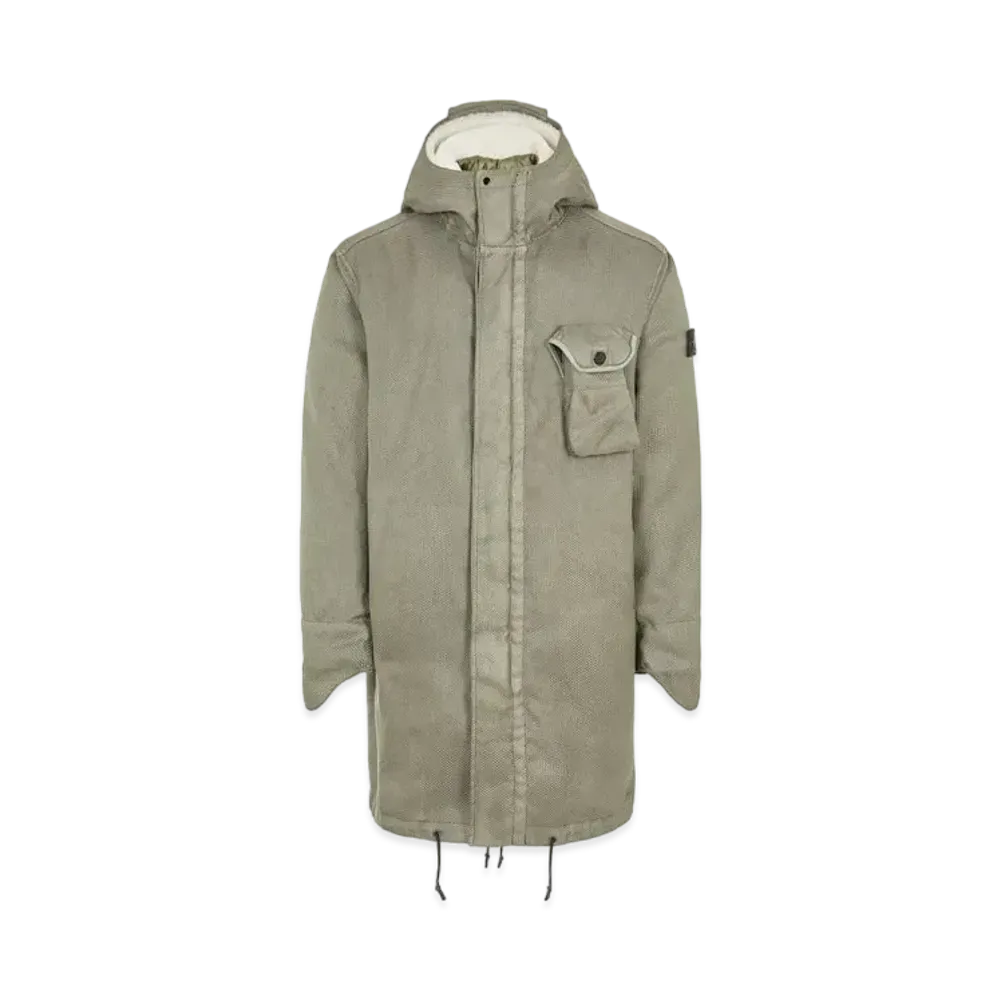 Stone Island 70224 MODIFIED PANAMA 6/3 HT NYLON + LEATHER_DETACHABLE LINING "Sage Green"