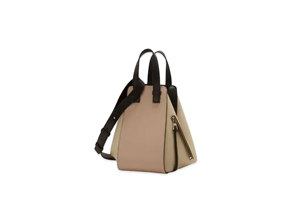 LOEWE Small Hammock Bag In Classic Calfskin "Light Oat / Pastel Green"