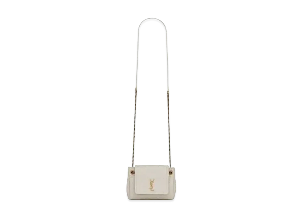 SAINT LAURENT Mini Nolita In Lambskin "Vintage White"