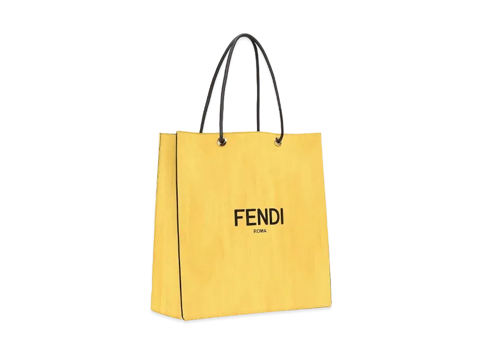 FENDI Shopping Bag Medium Leather Bag "Yellow"