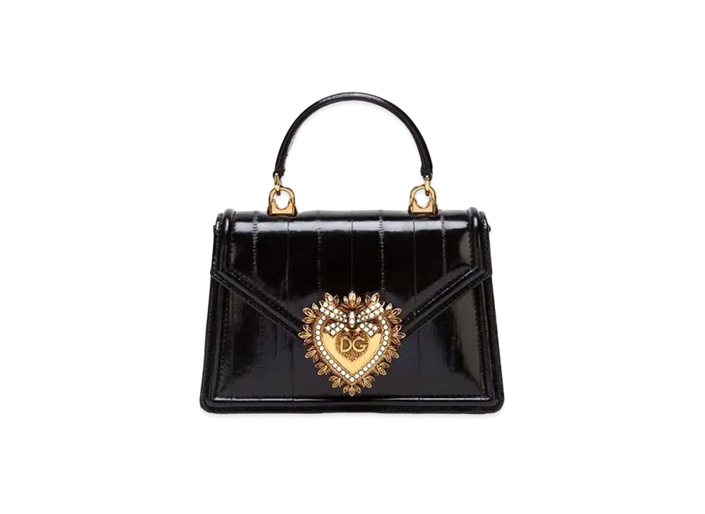 Dolce&Gabbana Devotion Bag Small Ear Skin "Black"