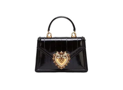 Dolce&Gabbana Devotion Bag Small Ear Skin "Black"