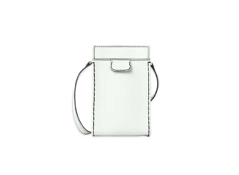 Chloe Edith Phone Pouch In Buffalo Leather "White"
