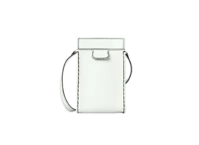 Chloe Edith Phone Pouch In Buffalo Leather "White"