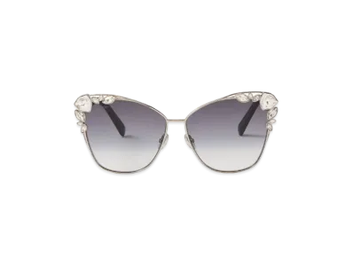 Jimmy Choo Kyla Cat Eye Sunglasses With Swarovski Crystals "Silver"