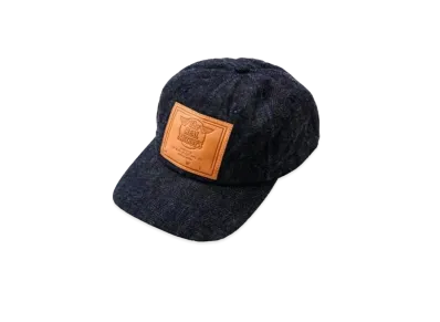 THE REAL McCOY'S RM LEATHER PATCH DENIM BASEBALL CAP "Indigo"