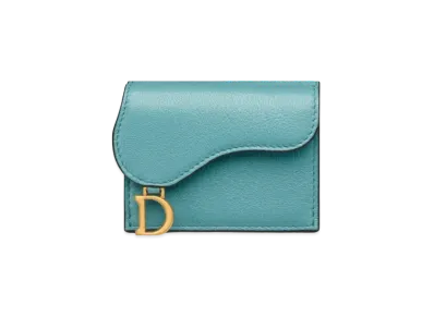 Dior Saddle Compact Wallet Goatskin "Azur Blue"