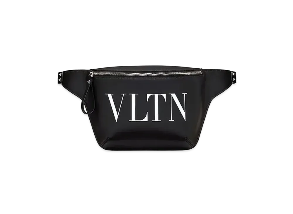 ヴァレンティノ VLTN レザー ベルトバッグ "ブラック/ホワイト" WY2B0A87WJW0NI