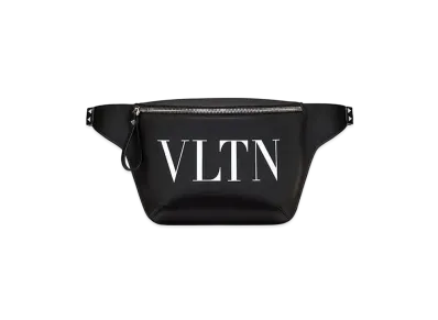 Valentino VLTN Leather Belt Bag "Black/White"