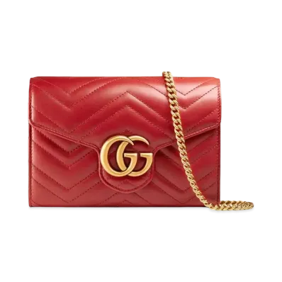 GUCCI GG Marmont Matelasse Mini Bag "Red"