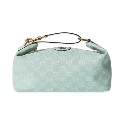 GUCCI Women's Canvas Gucci Vanity Handbag "Light Blue"