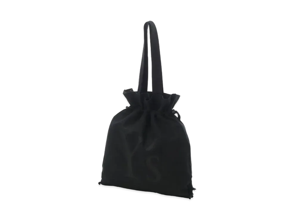 Yohji Yamamoto Y's WASHED CANVAS Y's LOGO DRAWSTRING BAG "Black"