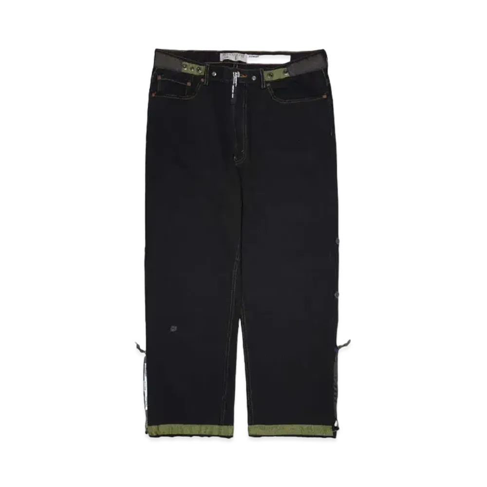 Poliquant THE DEFORMED ADJUSTABLE THRIFTING DENIM 550 [ FIGURE DYING ] "OLIVE"