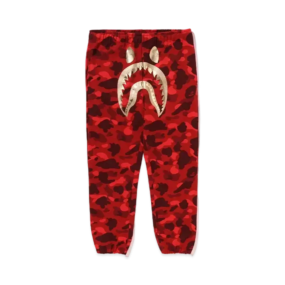 A BATHING APE Shark Sweat Pants "Red"