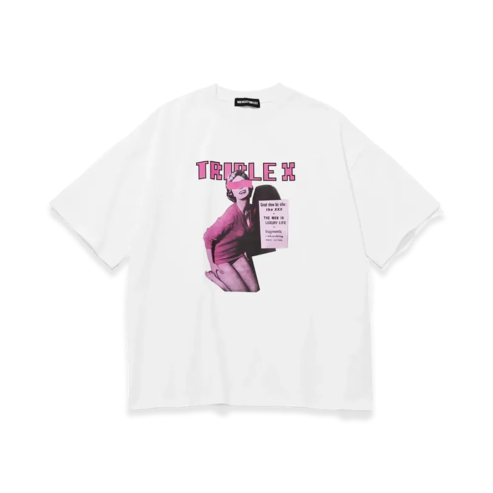 GOD SELECTION XXX Women's TRIPLEX Block Letter Logo Photo Big Tee GXL-S26-CS-05 "White"
