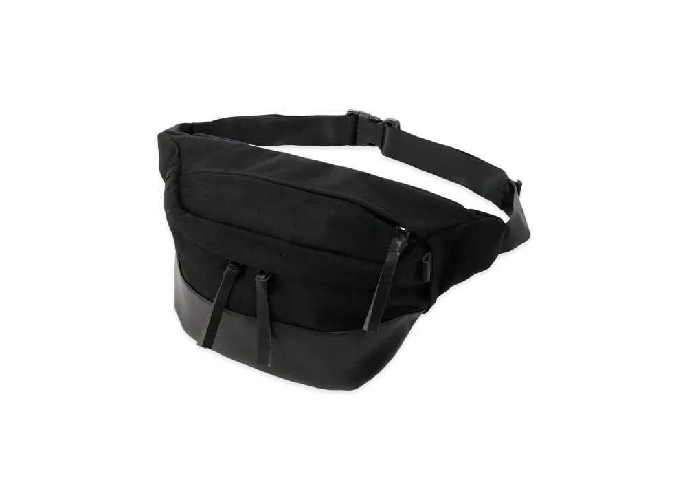 Yohji Yamamoto Y's CORDURA NYLON&OIL LEATHER BODY BAG "Black"