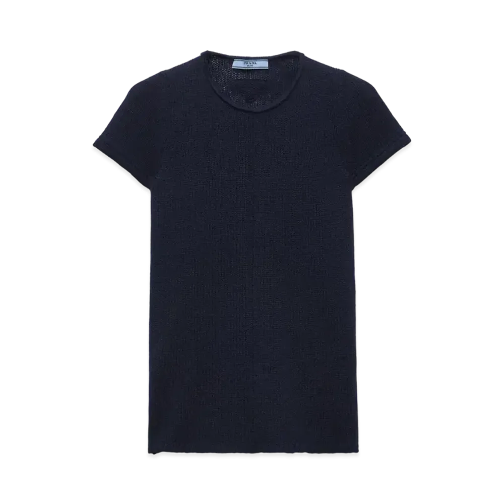 PRADA Women's Short-Sleeved Cashmere Sweater "Red"