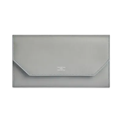 BALENCIAGA Envelope Long Wallet with Card Holder Smooth Calfskin Japan Exclusive "Grey"