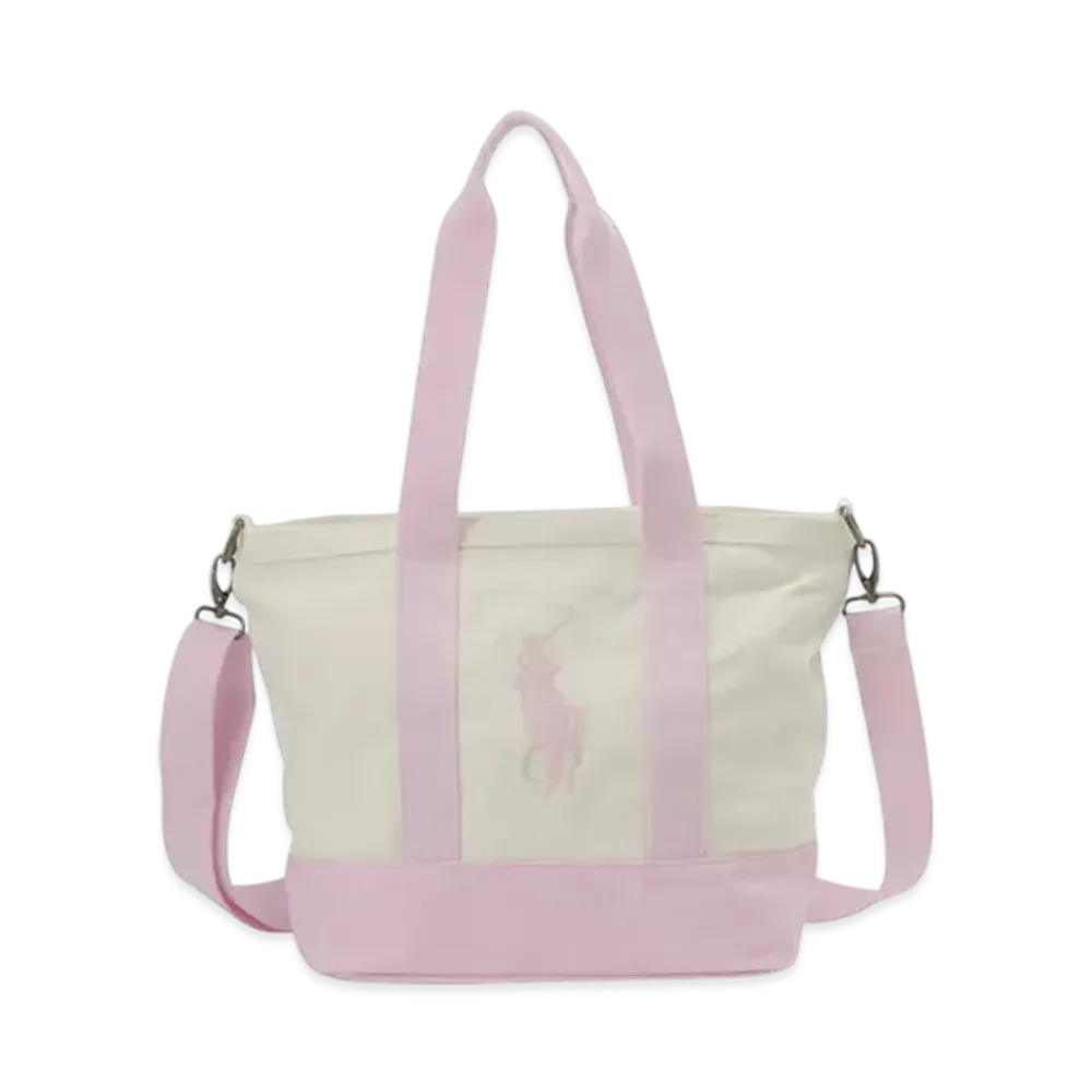 Polo Ralph Lauren Children Player Tote "White/Carmel Pink"