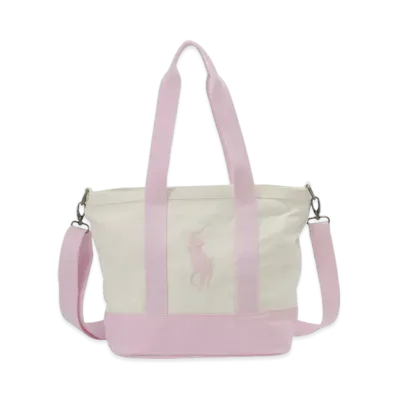 Polo Ralph Lauren Children Player Tote "White/Carmel Pink"