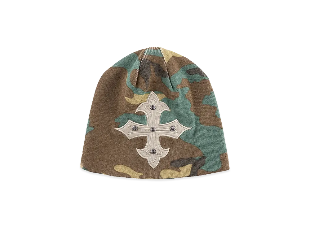 SUPPLIER Camouflage Cross Leather Patch Beanie "Khaki"