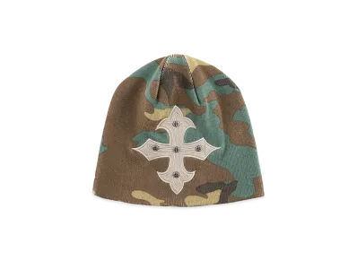 SUPPLIER Camouflage Cross Leather Patch Beanie "Khaki"