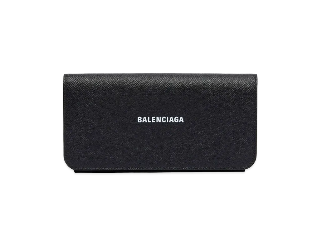 バレンシアガ キャッシュ スリムマネーウォレット グレイン カーフスキン "ブラック" 5942891IZ4M1090