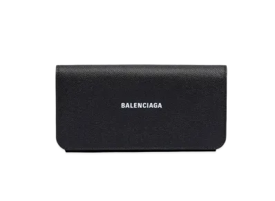 BALENCIAGA Cash Thin Money Wallet Grained Calfskin "Black"