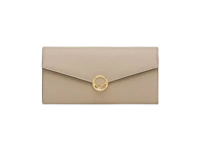 FENDI Continental Purse Leather Wallet "Brown"