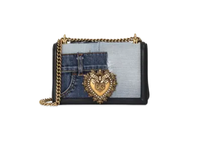 Dolce&Gabbana Devotion Bag Medium Denim Patchwork & Calfskin "Blue"