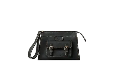 Chloe Edith Small Pouch In Buffalo Leather "Black"