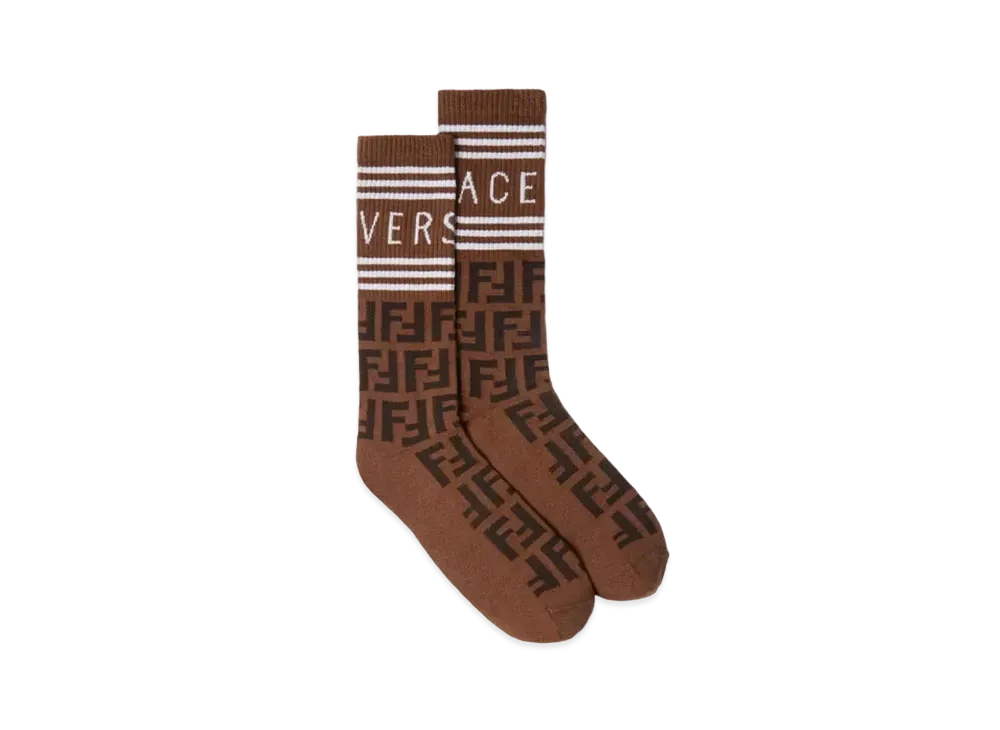 FENDACE フェンダーチェ　ロゴコットン　ソックス　靴下　ブラック　保存袋付 6MSQ024SOCK-01.jpg